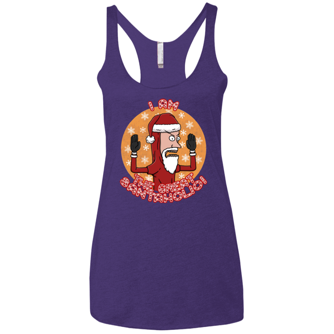 The Great Santaholio Women's Triblend Racerback Tank