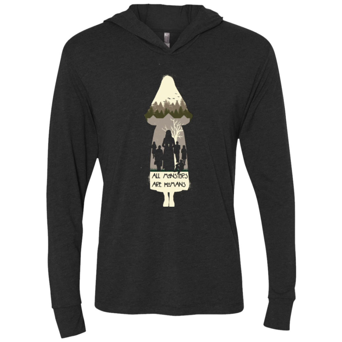 asylum Triblend Long Sleeve Hoodie Tee