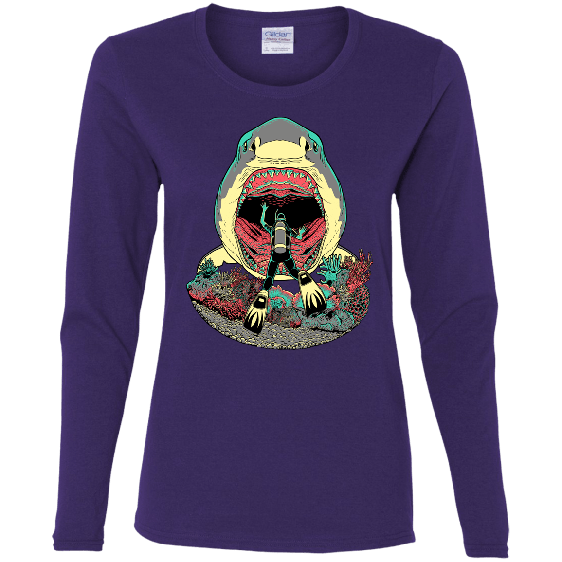 T-Shirts Purple / S Megalodoom Women's Long Sleeve T-Shirt