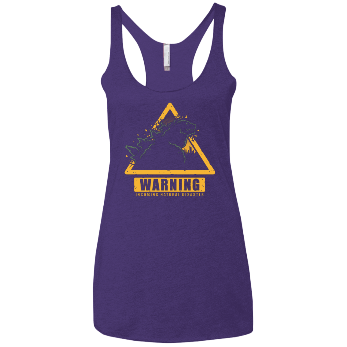Incoming Natural Disaster Women's Triblend Racerback Tank