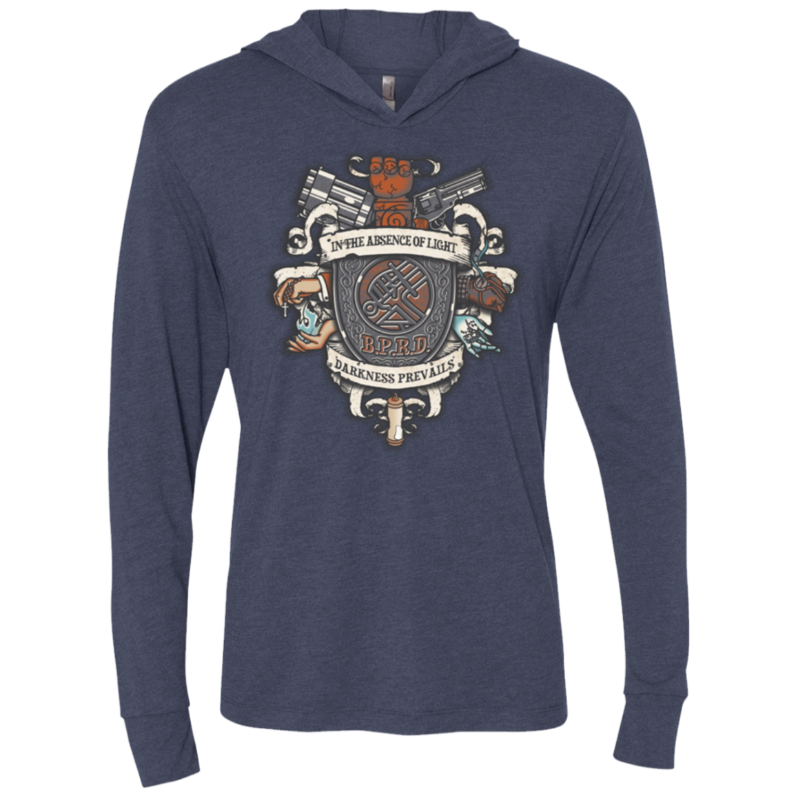 Paranormal Bureau Triblend Long Sleeve Hoodie Tee