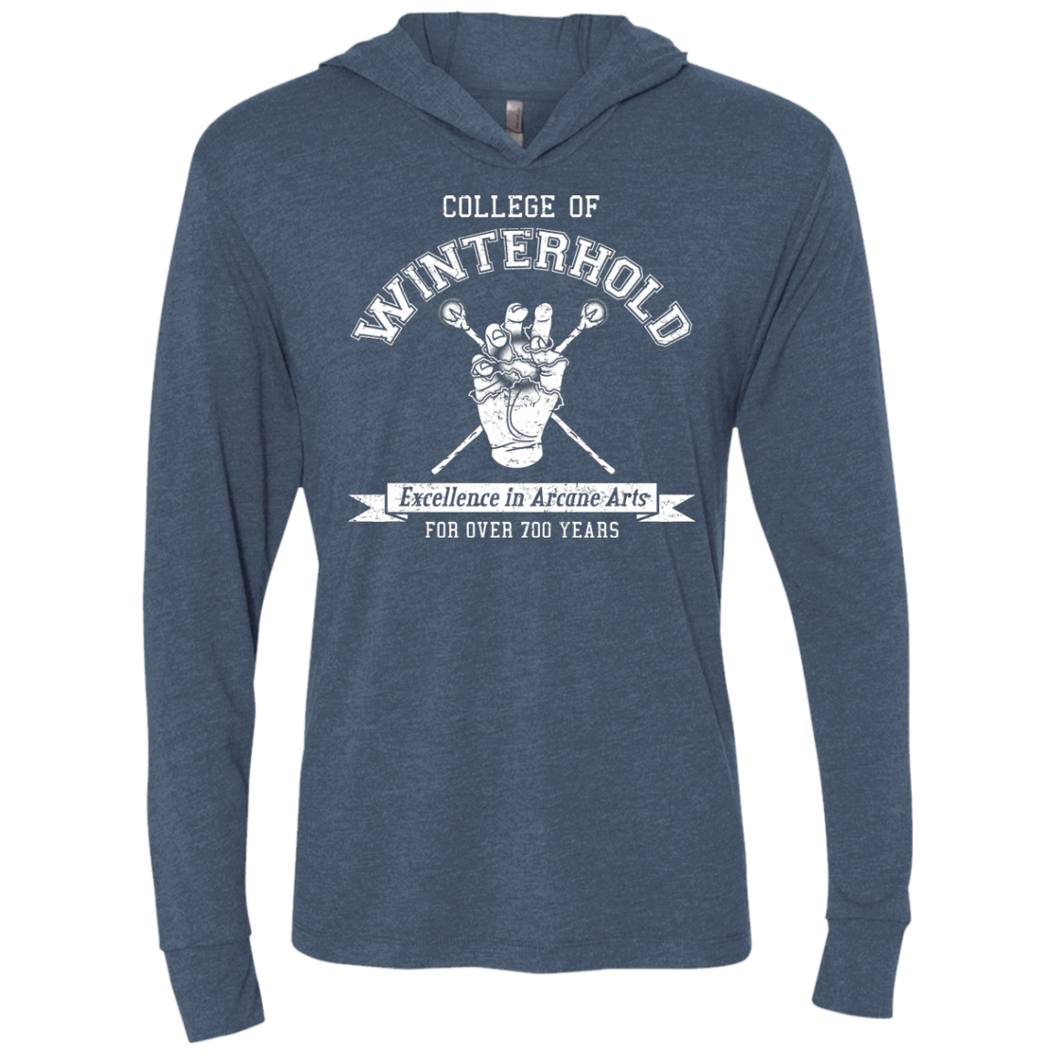 College of Winterhold Triblend Long Sleeve Hoodie Tee