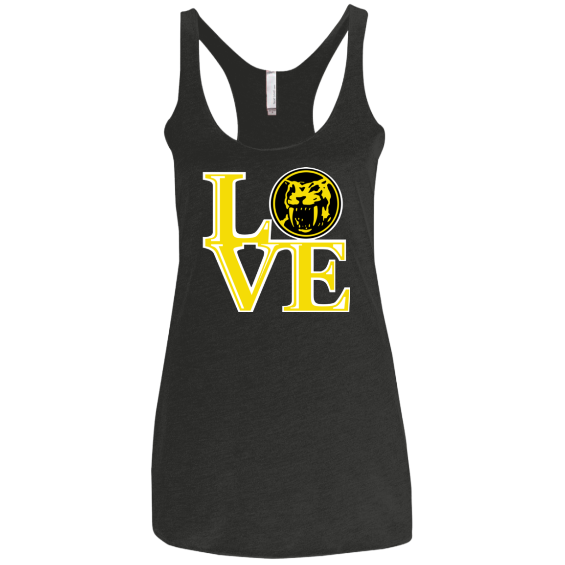 Yellow Ranger LOVE Women's Triblend Racerback Tank