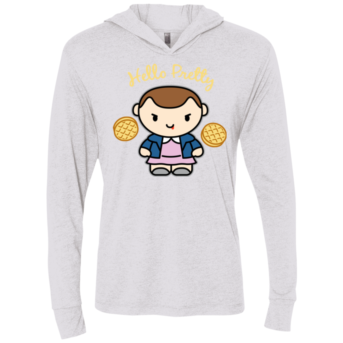 Hello Pretty Triblend Long Sleeve Hoodie Tee