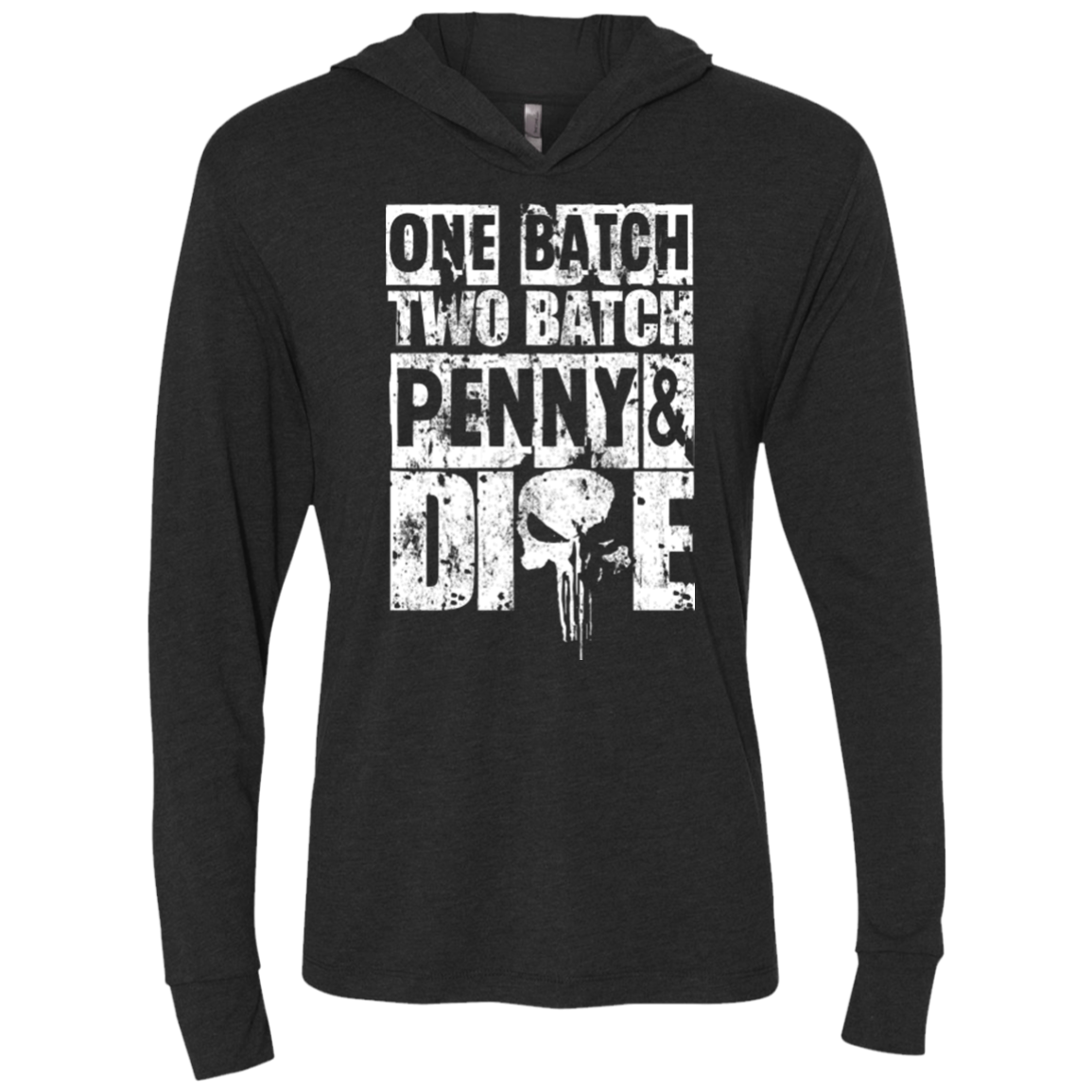 One Batch Two Batch Triblend Long Sleeve Hoodie Tee