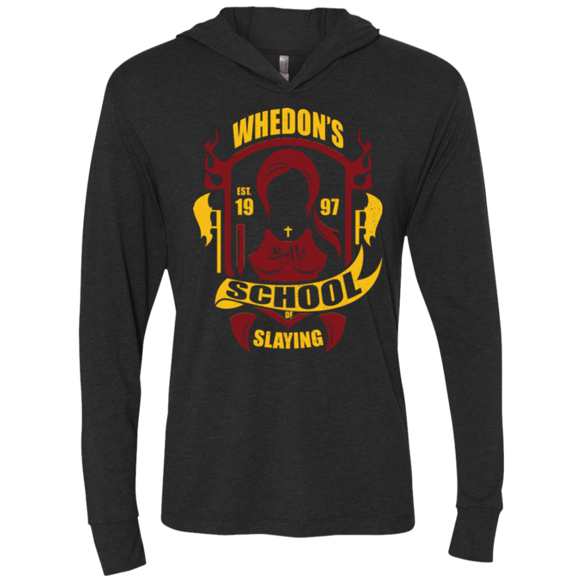 School of Slaying Triblend Long Sleeve Hoodie Tee