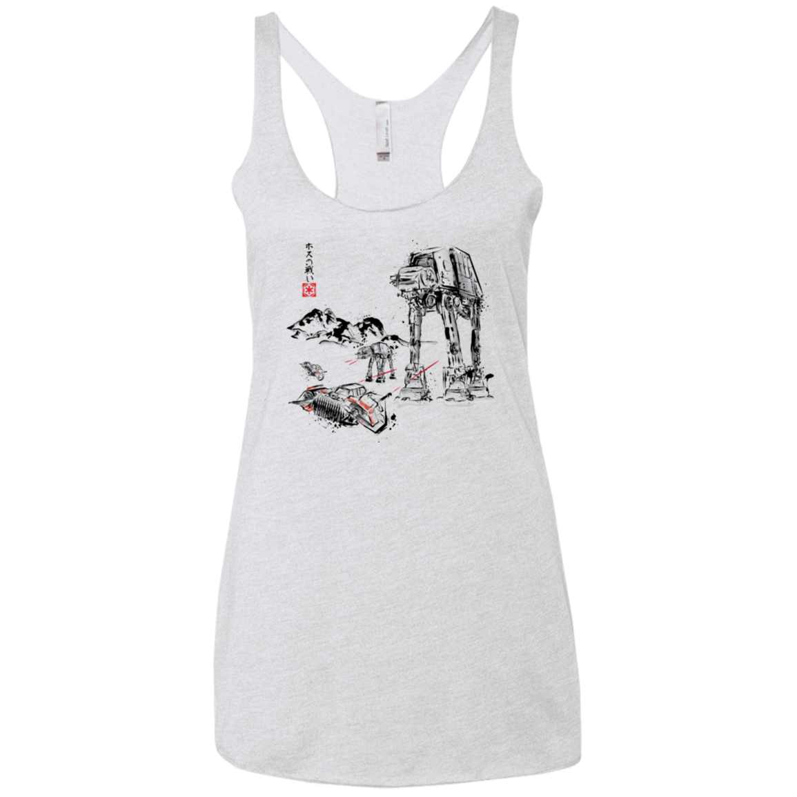 Battle in the Snow Sumi e Women's Triblend Racerback Tank