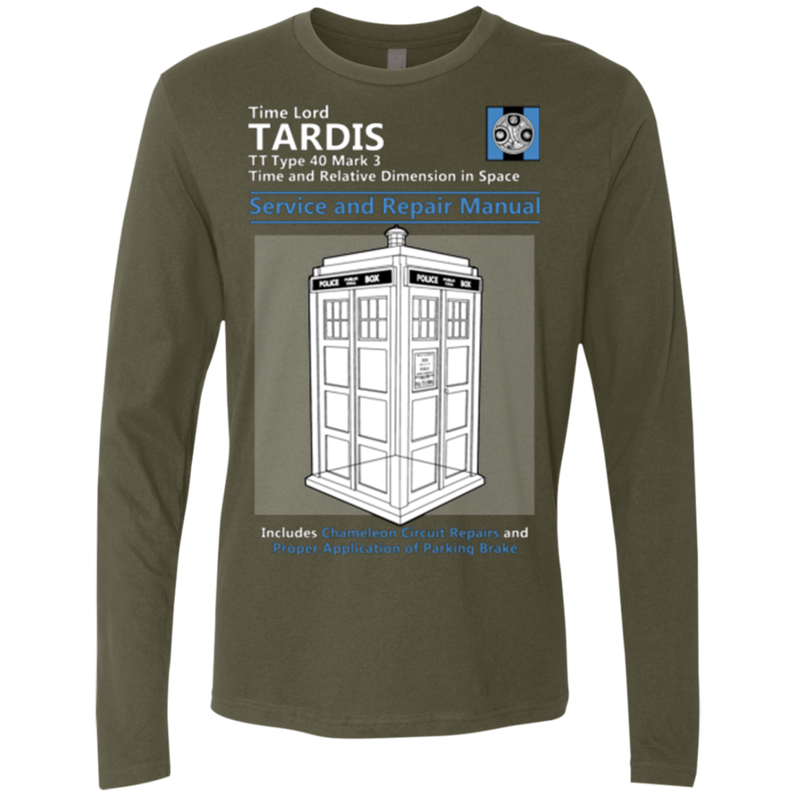 TARDIS SERVICE AND REPAIR MANUAL Men's Premium Long Sleeve