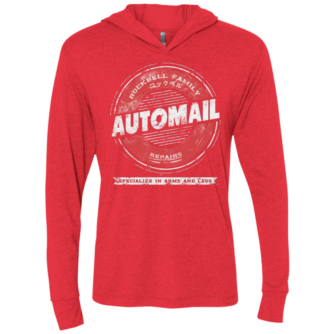 Rockbell Automail Triblend Long Sleeve Hoodie Tee