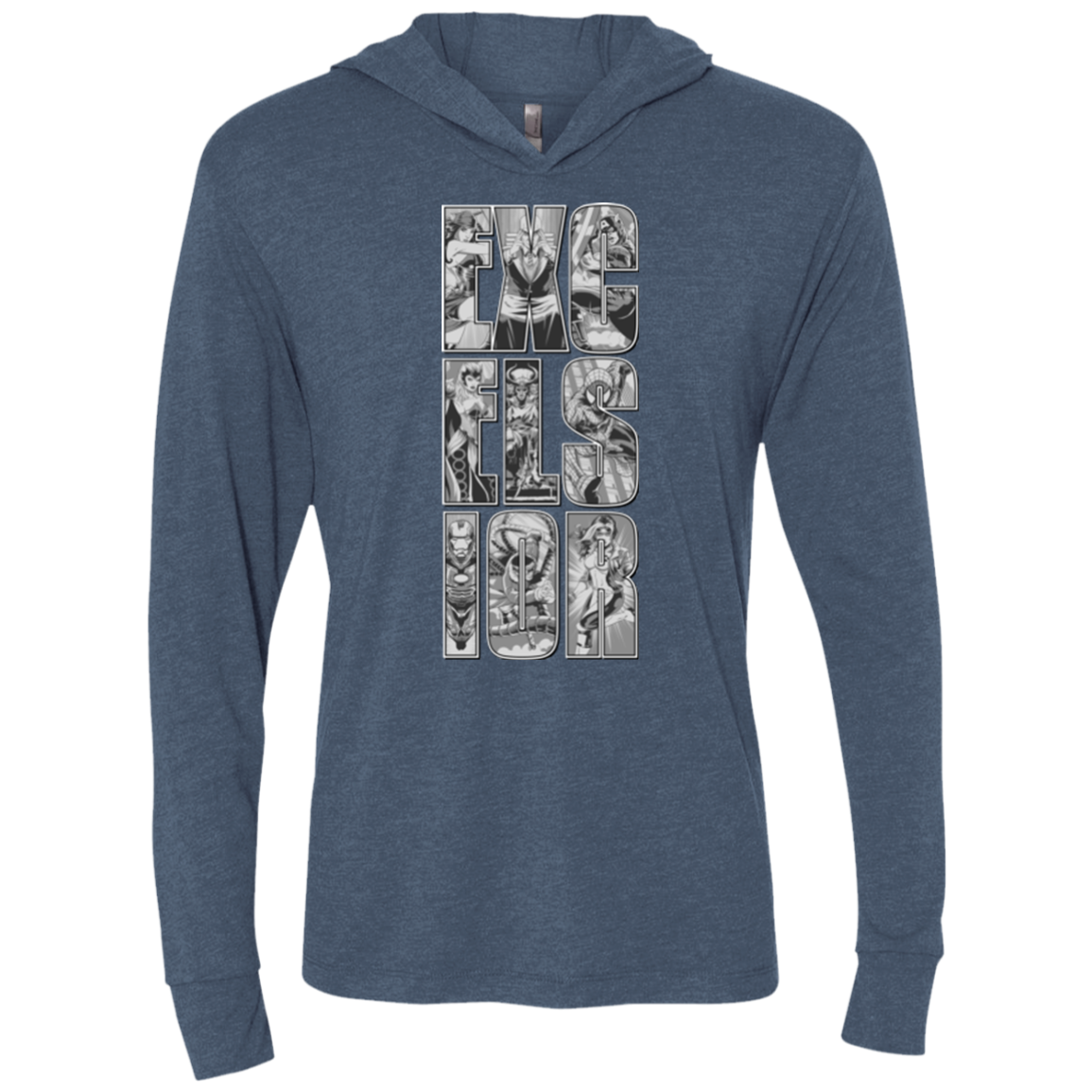 Excelsior Triblend Long Sleeve Hoodie Tee
