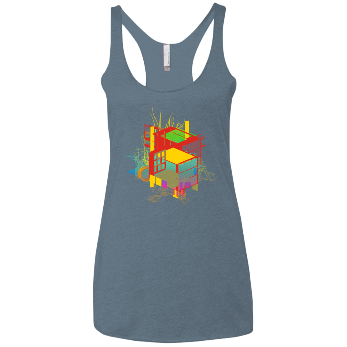 Rubik's Building Women's Triblend Racerback Tank
