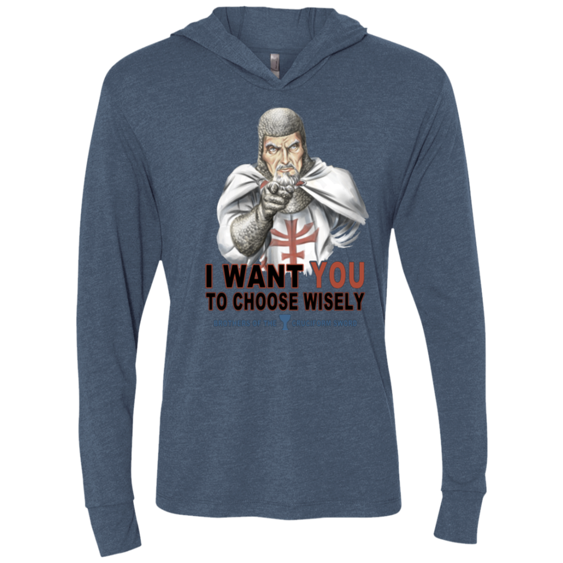 Choose Wisely Triblend Long Sleeve Hoodie Tee