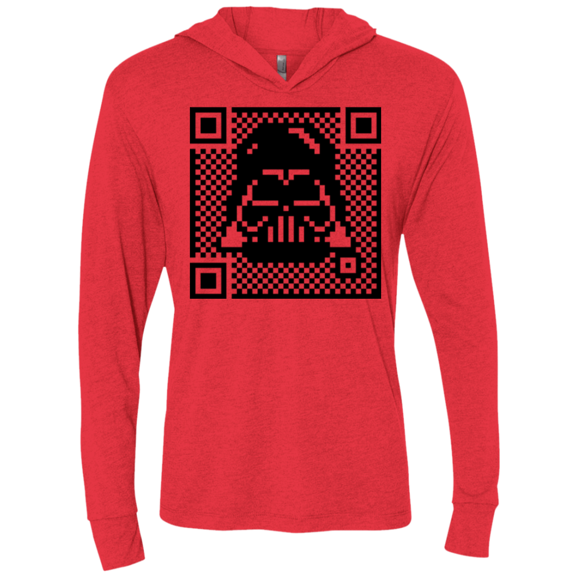 QR vader Triblend Long Sleeve Hoodie Tee