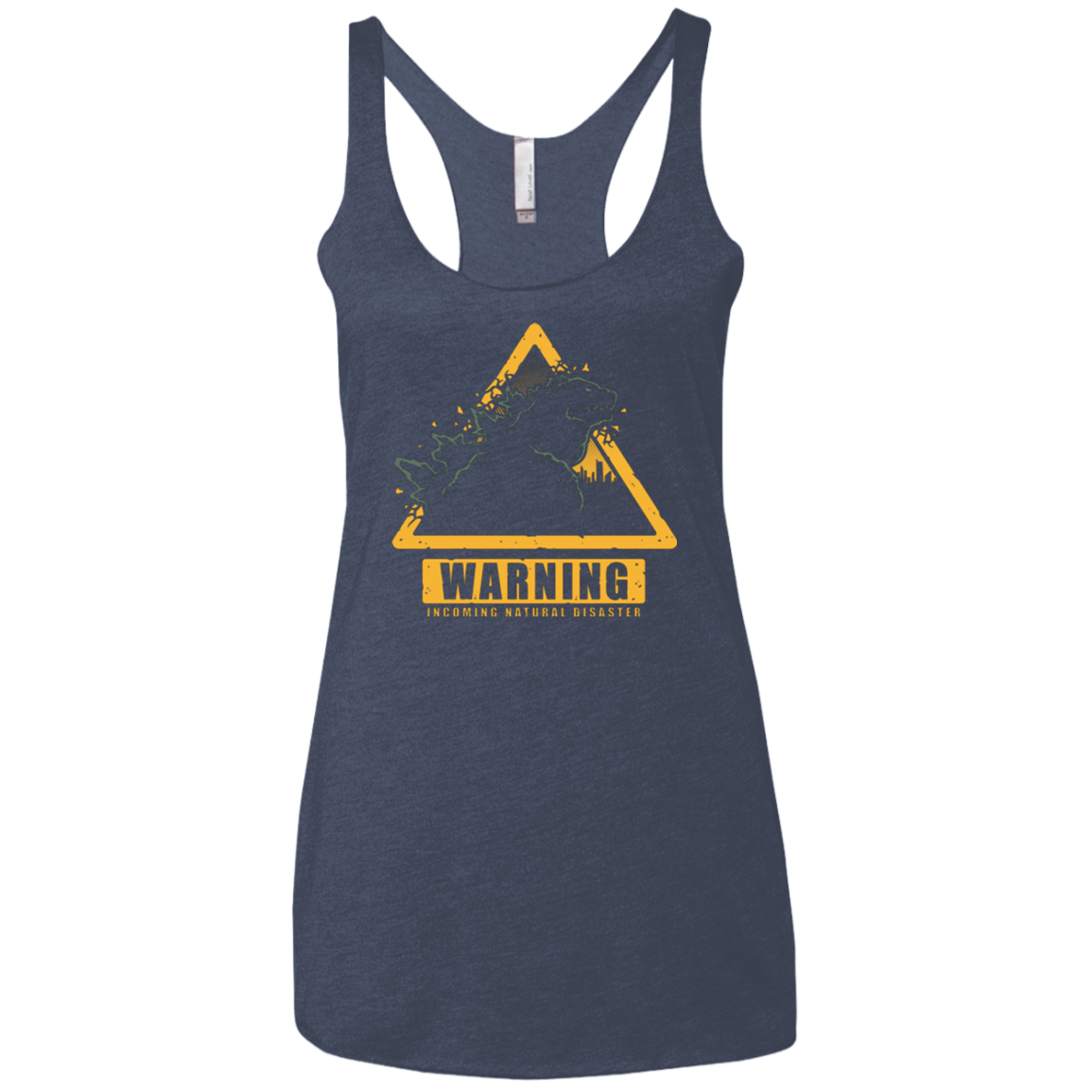 Incoming Natural Disaster Women's Triblend Racerback Tank