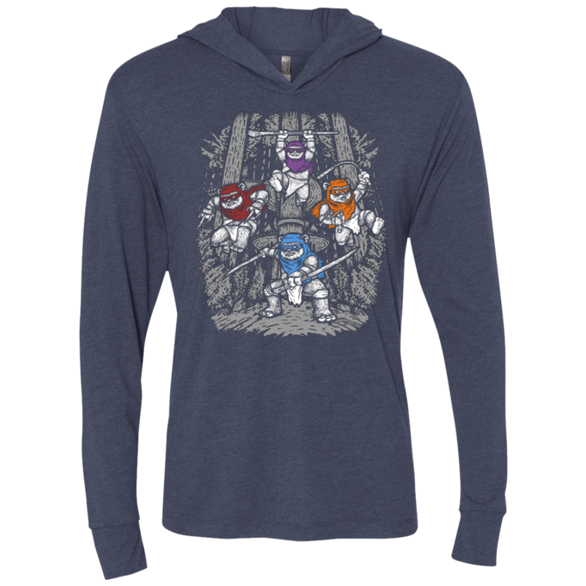 The Ninja Savages Triblend Long Sleeve Hoodie Tee