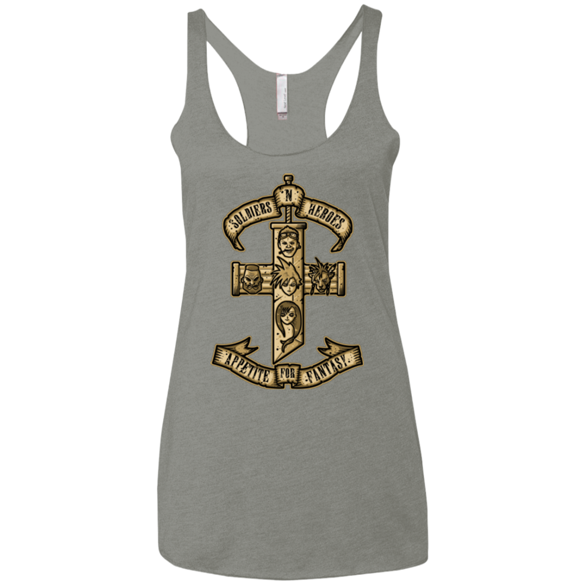 APPETITE FOR FANTASY Women's Triblend Racerback Tank