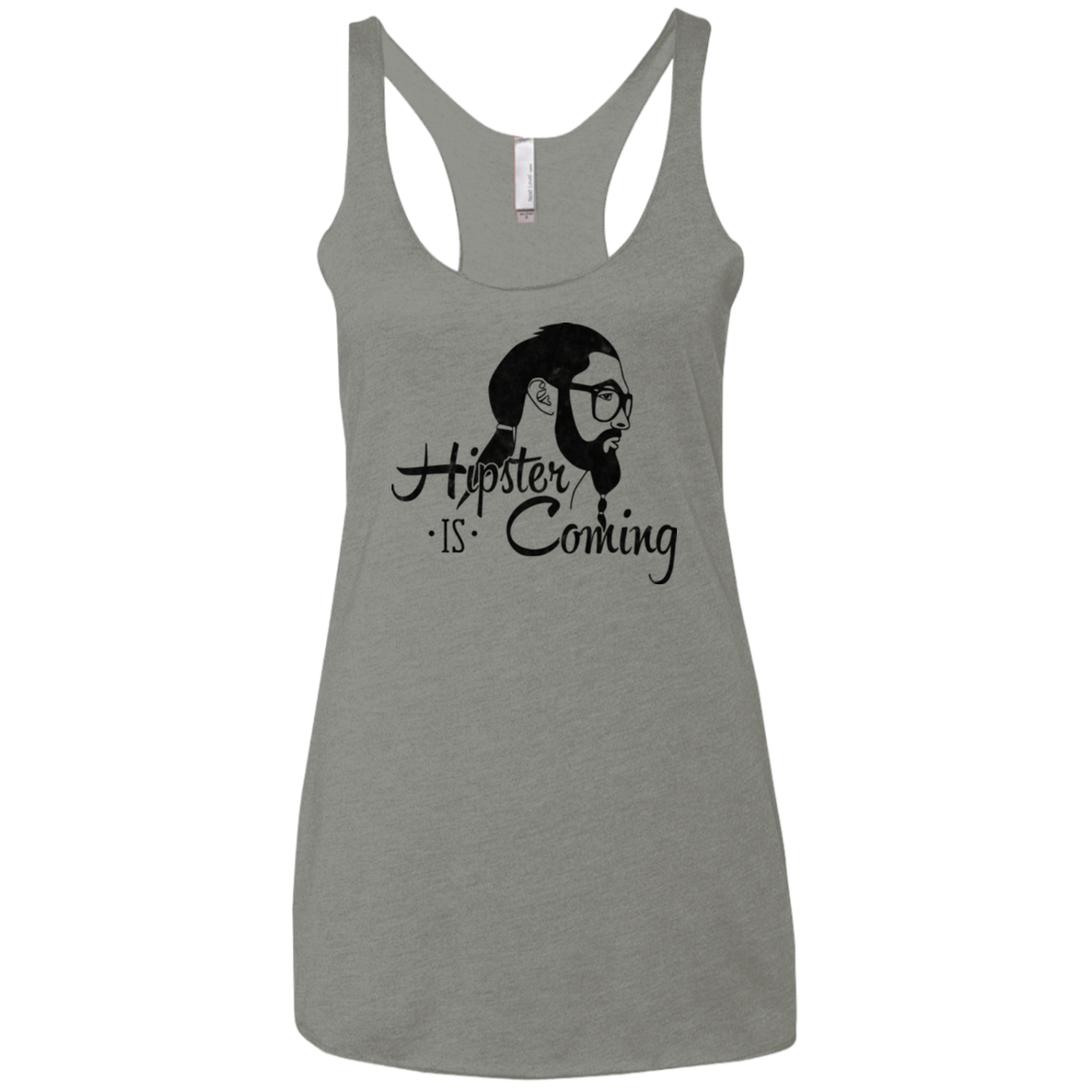 Hipster is Coming Women's Triblend Racerback Tank