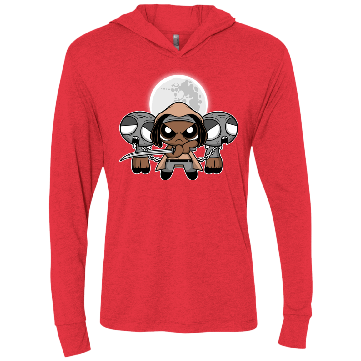 SHUFFLE AND SLICE AND NOT VERY NICE Triblend Long Sleeve Hoodie Tee