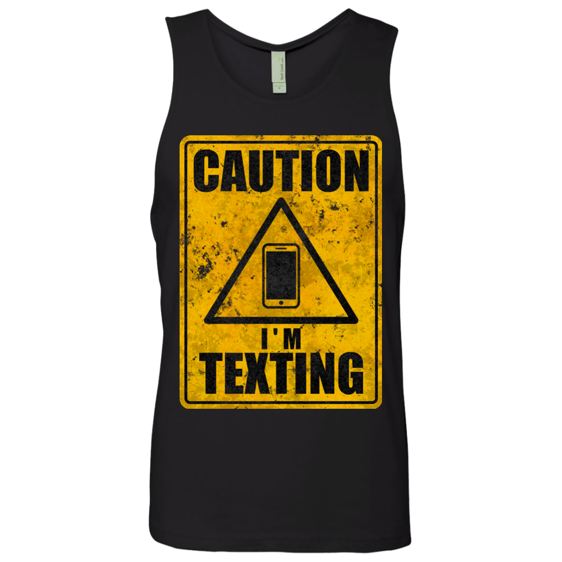 Caution I'm Texting Men's Premium Tank Top