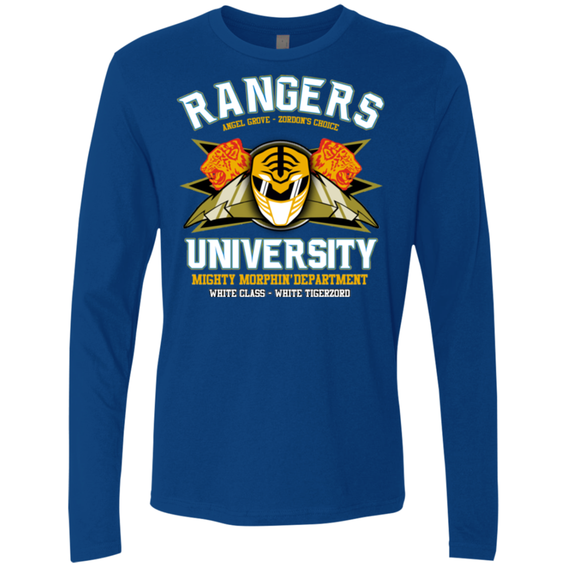 Rangers U White Ranger Men's Premium Long Sleeve