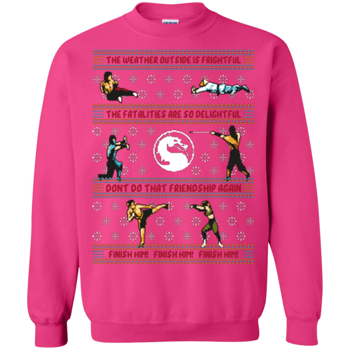 Finish Him Finish Him Finish Him Crewneck Sweatshirt