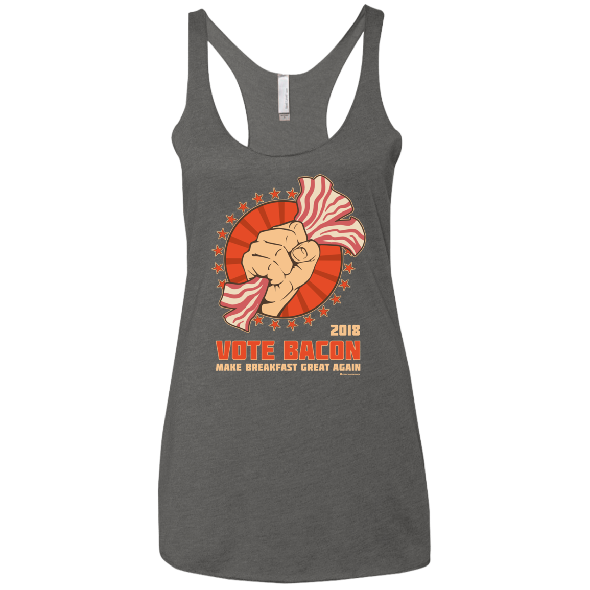Vote Bacon In 2018 Women's Triblend Racerback Tank
