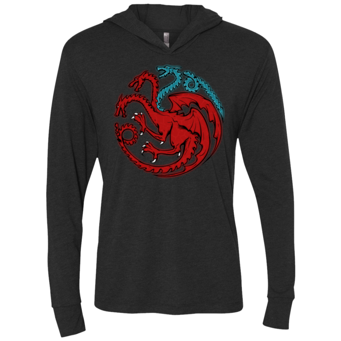 Trinity of fire and ice V2 Triblend Long Sleeve Hoodie Tee