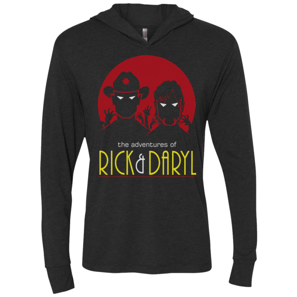 The Adventures of Rick and Daryl Triblend Long Sleeve Hoodie Tee