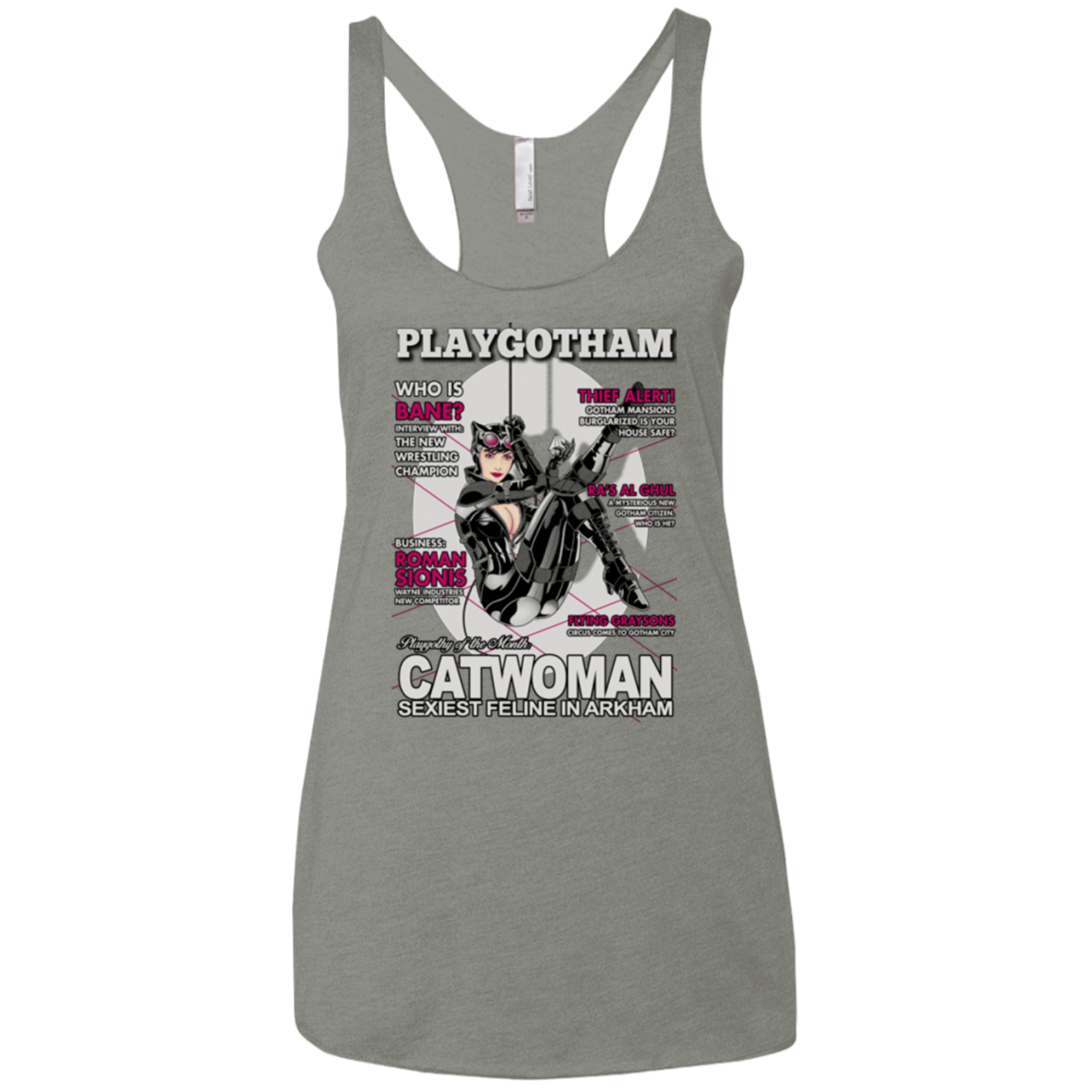 Catwoman PlayGotham Women's Triblend Racerback Tank