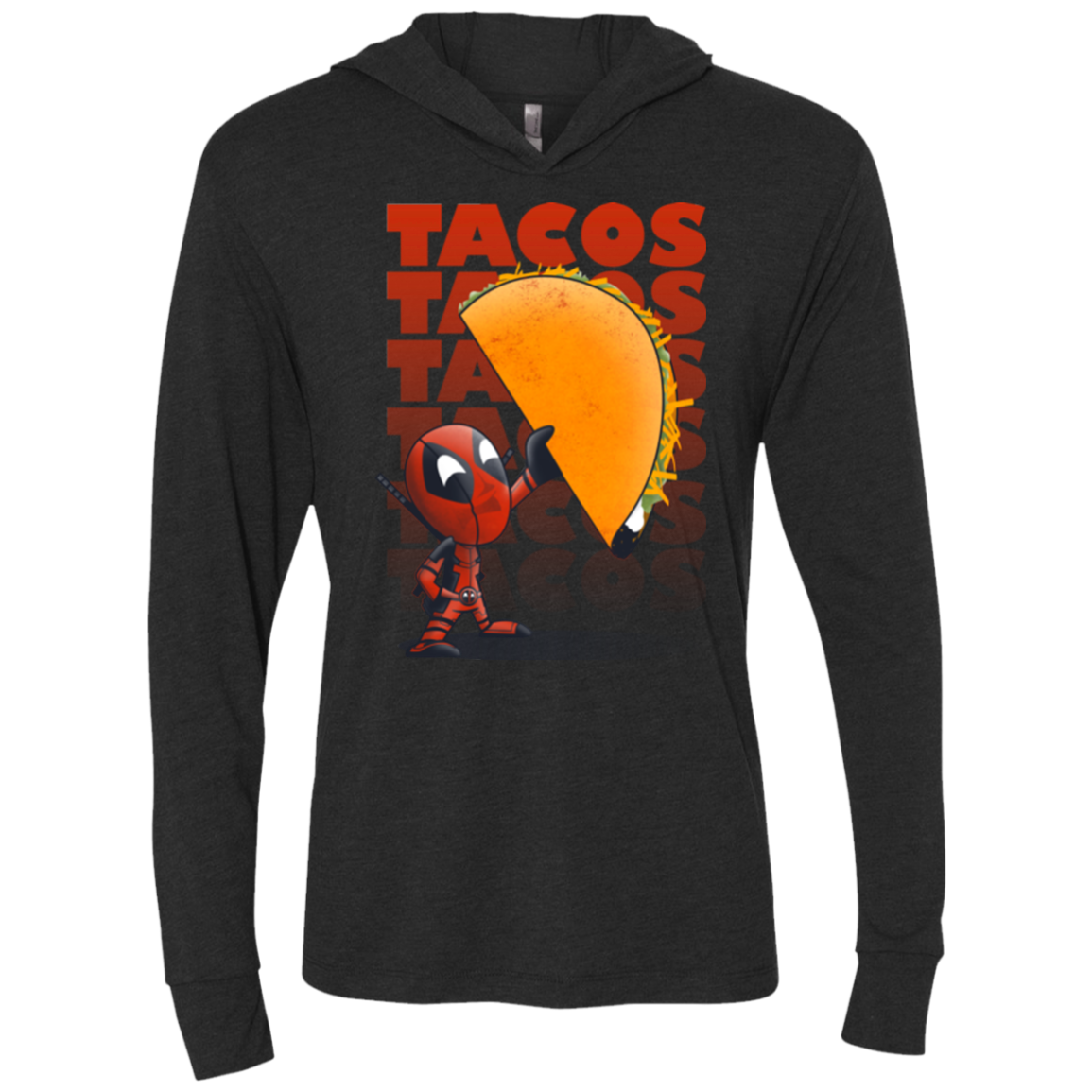 Tacos Triblend Long Sleeve Hoodie Tee