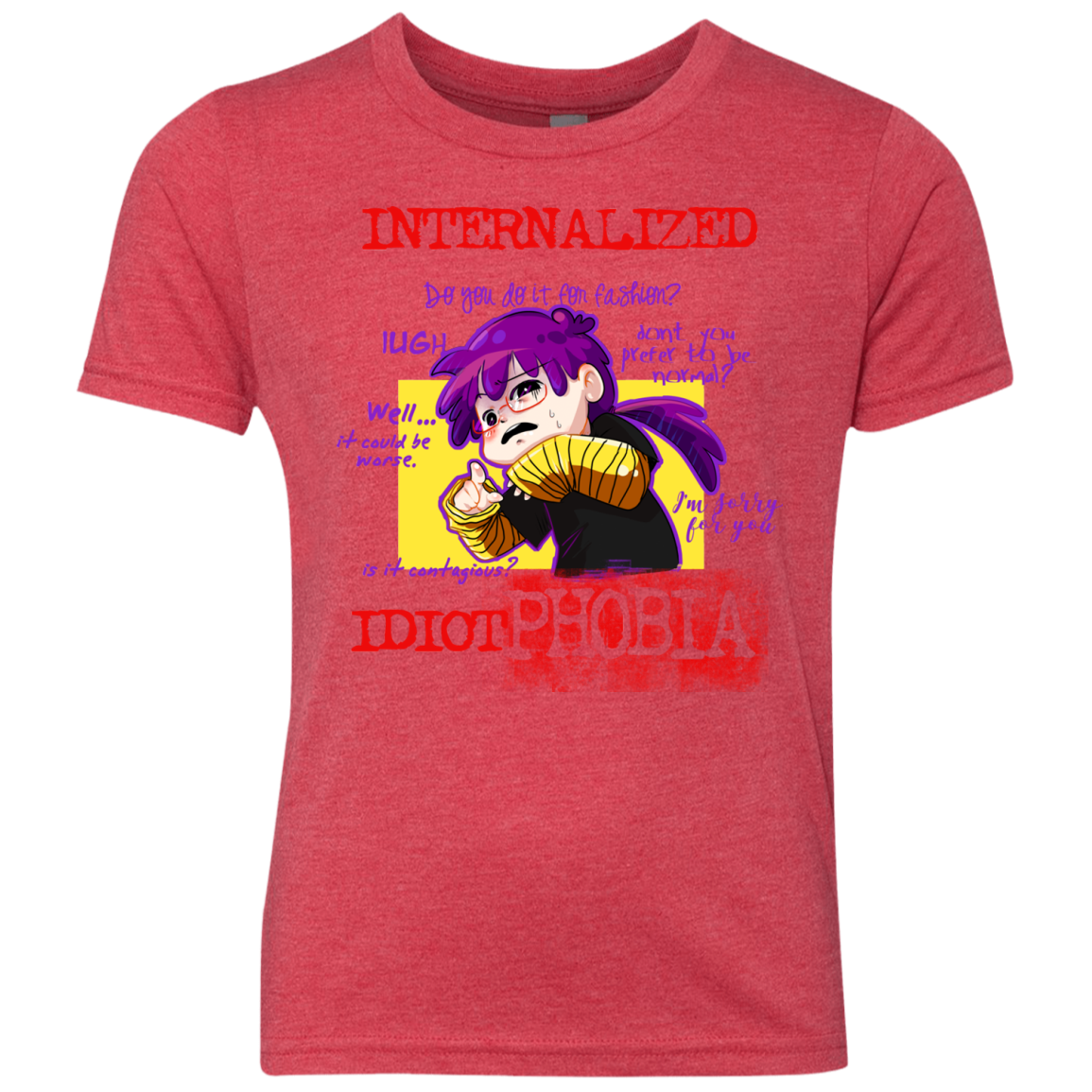 Idiot phobia Youth Triblend T-Shirt