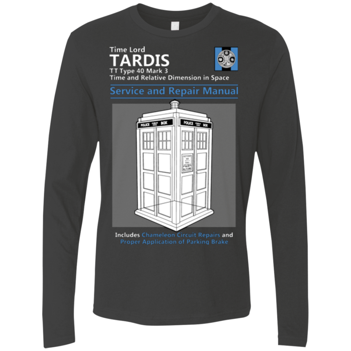 TARDIS SERVICE AND REPAIR MANUAL Men's Premium Long Sleeve