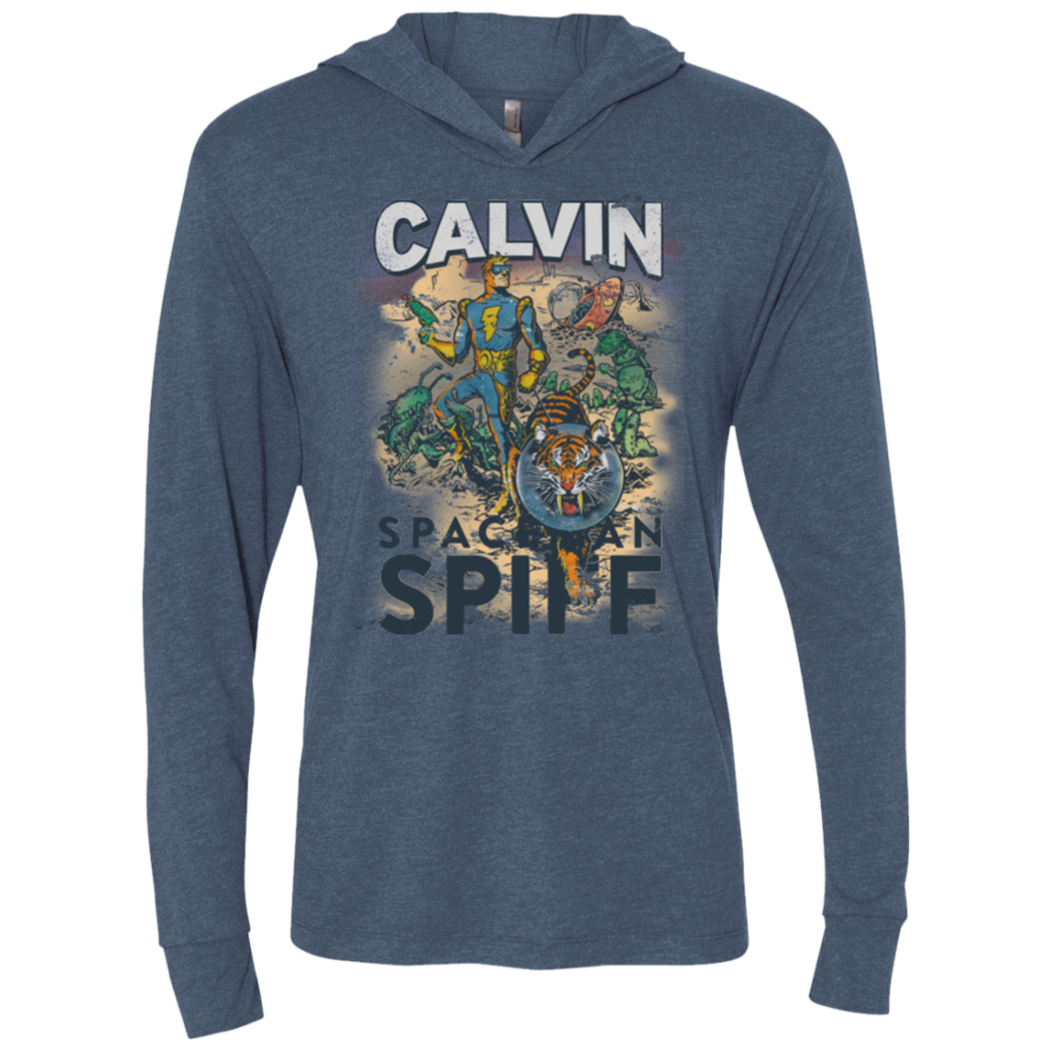 Spaceman Spiff Triblend Long Sleeve Hoodie Tee