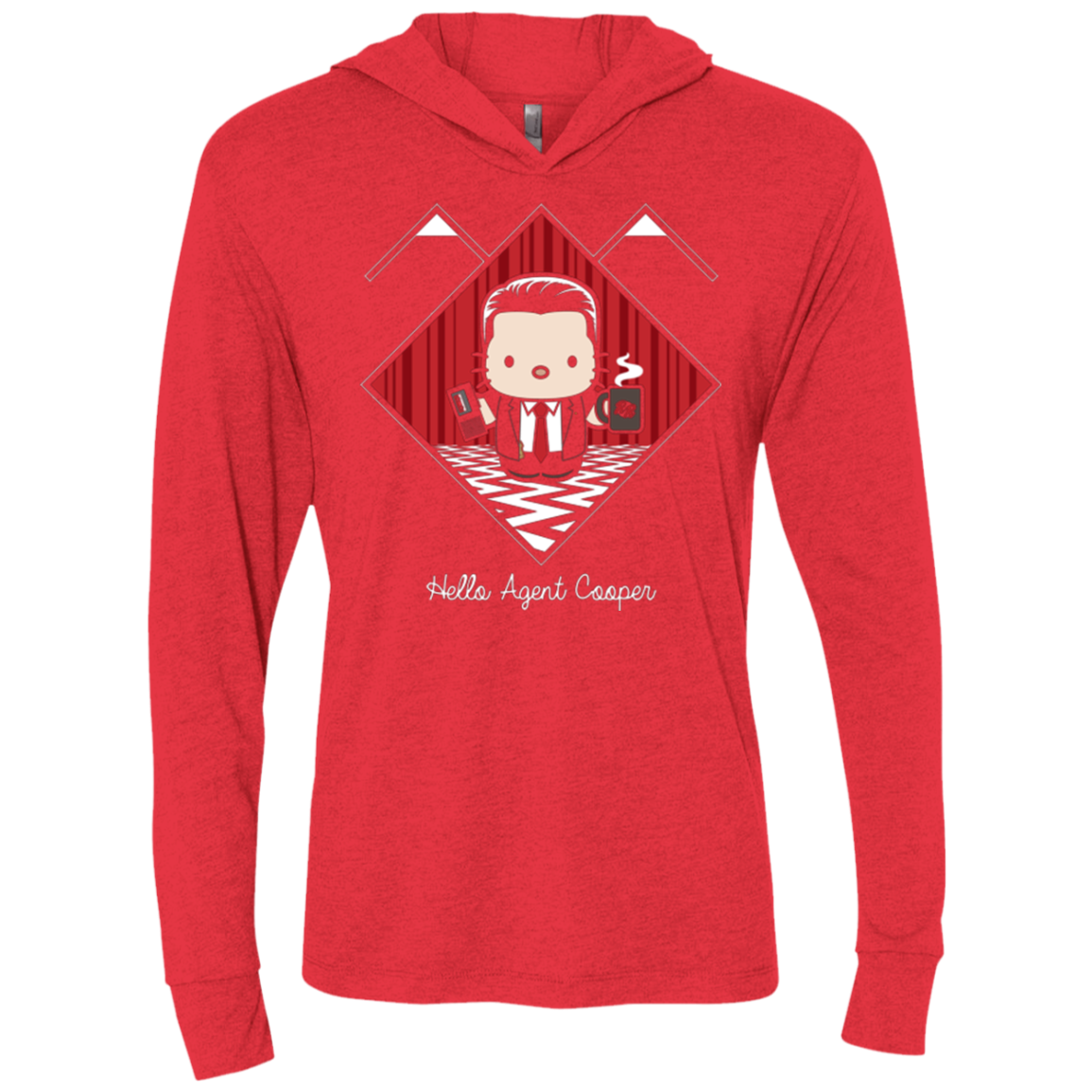 Hello Cooper Triblend Long Sleeve Hoodie Tee