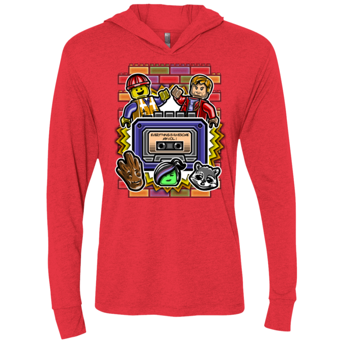 Everything is awesome mix Triblend Long Sleeve Hoodie Tee