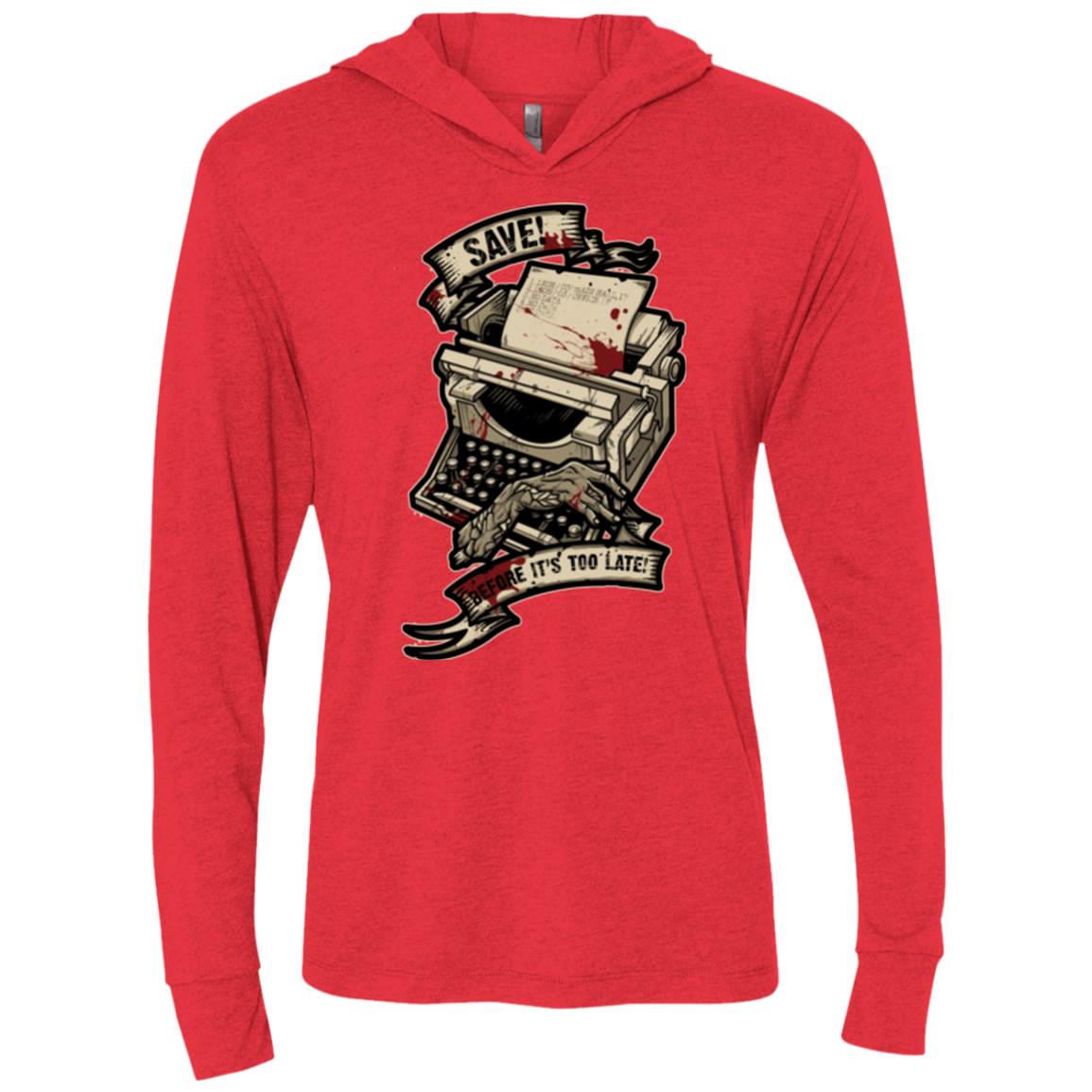 EVIL SAVE POINT Triblend Long Sleeve Hoodie Tee