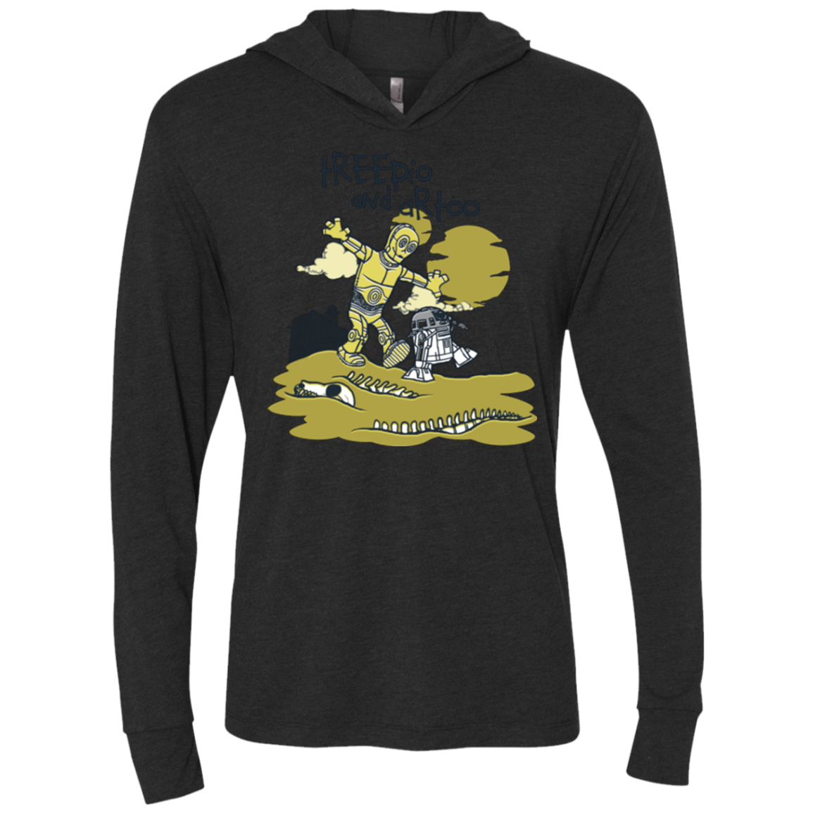 Treepio and Artoo Triblend Long Sleeve Hoodie Tee