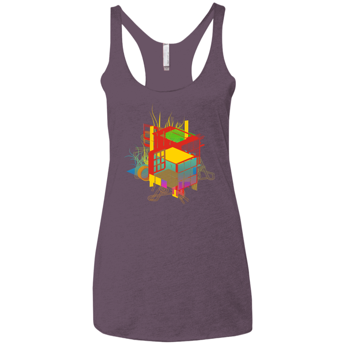 Rubik's Building Women's Triblend Racerback Tank