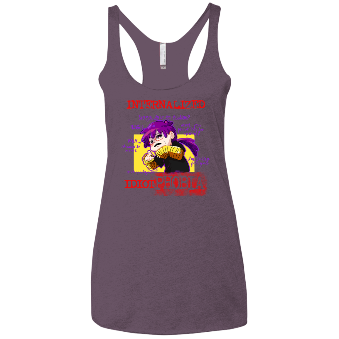 Idiot phobia Women's Triblend Racerback Tank