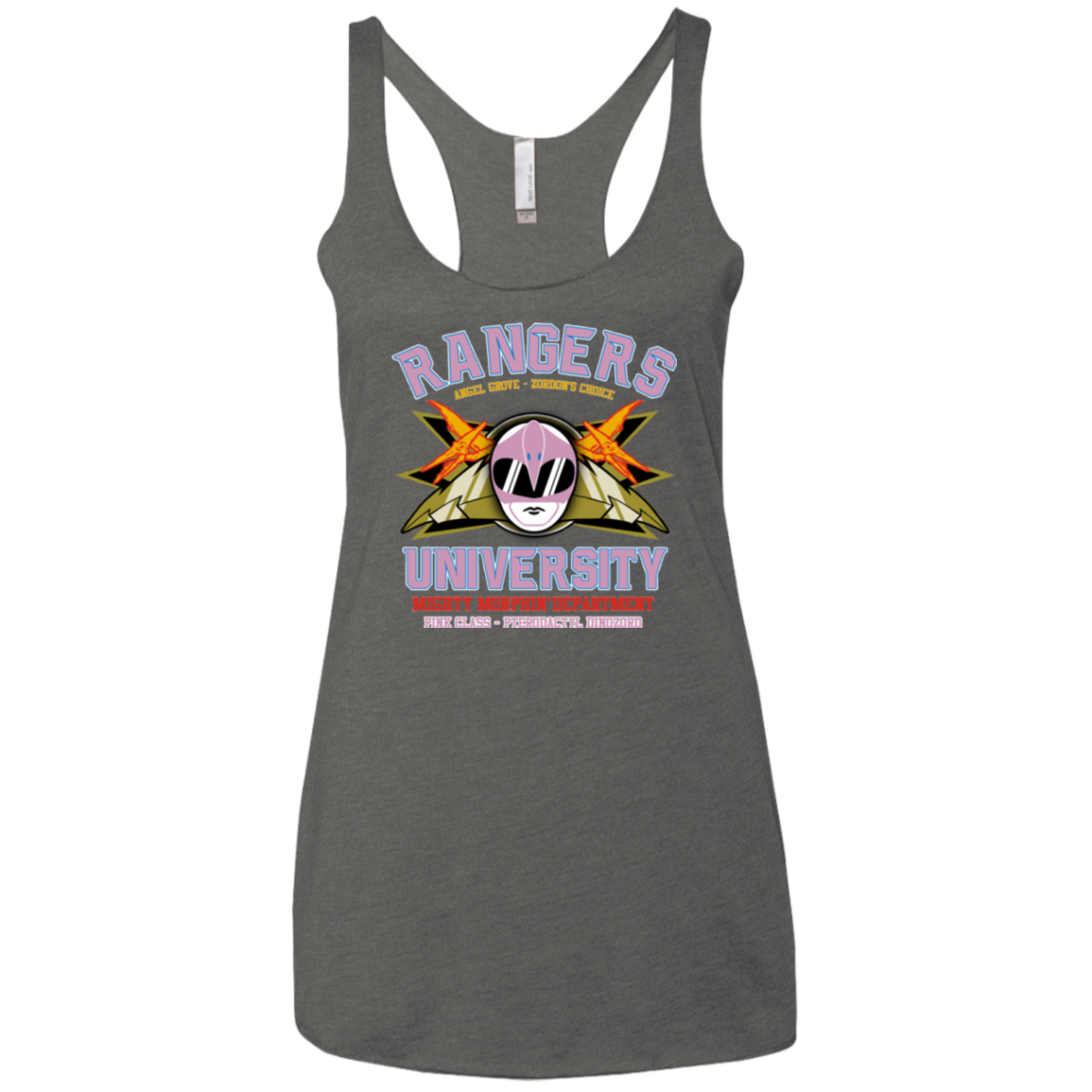 Rangers U Pink Ranger Women's Triblend Racerback Tank