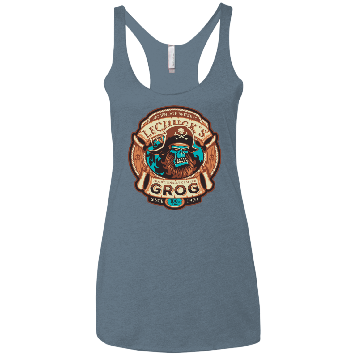 Ghost Pirate Grog Nmns Women's Triblend Racerback Tank