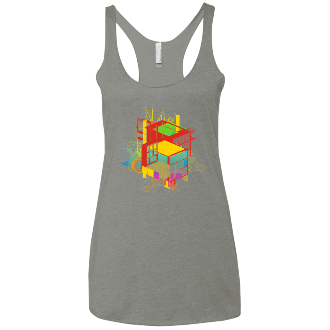 Rubik's Building Women's Triblend Racerback Tank