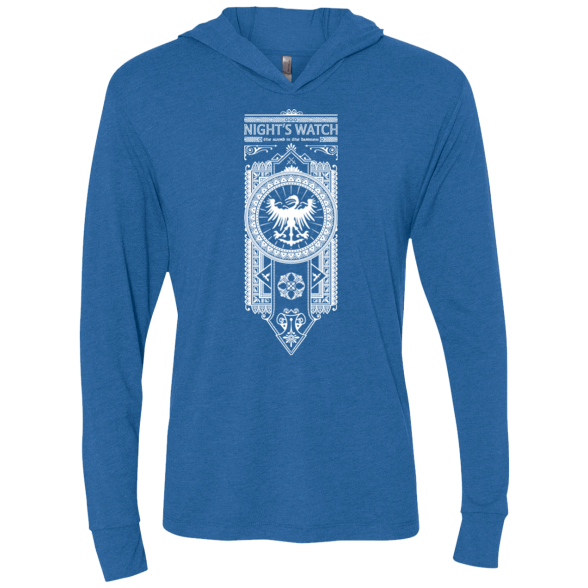 Nights Watch Triblend Long Sleeve Hoodie Tee