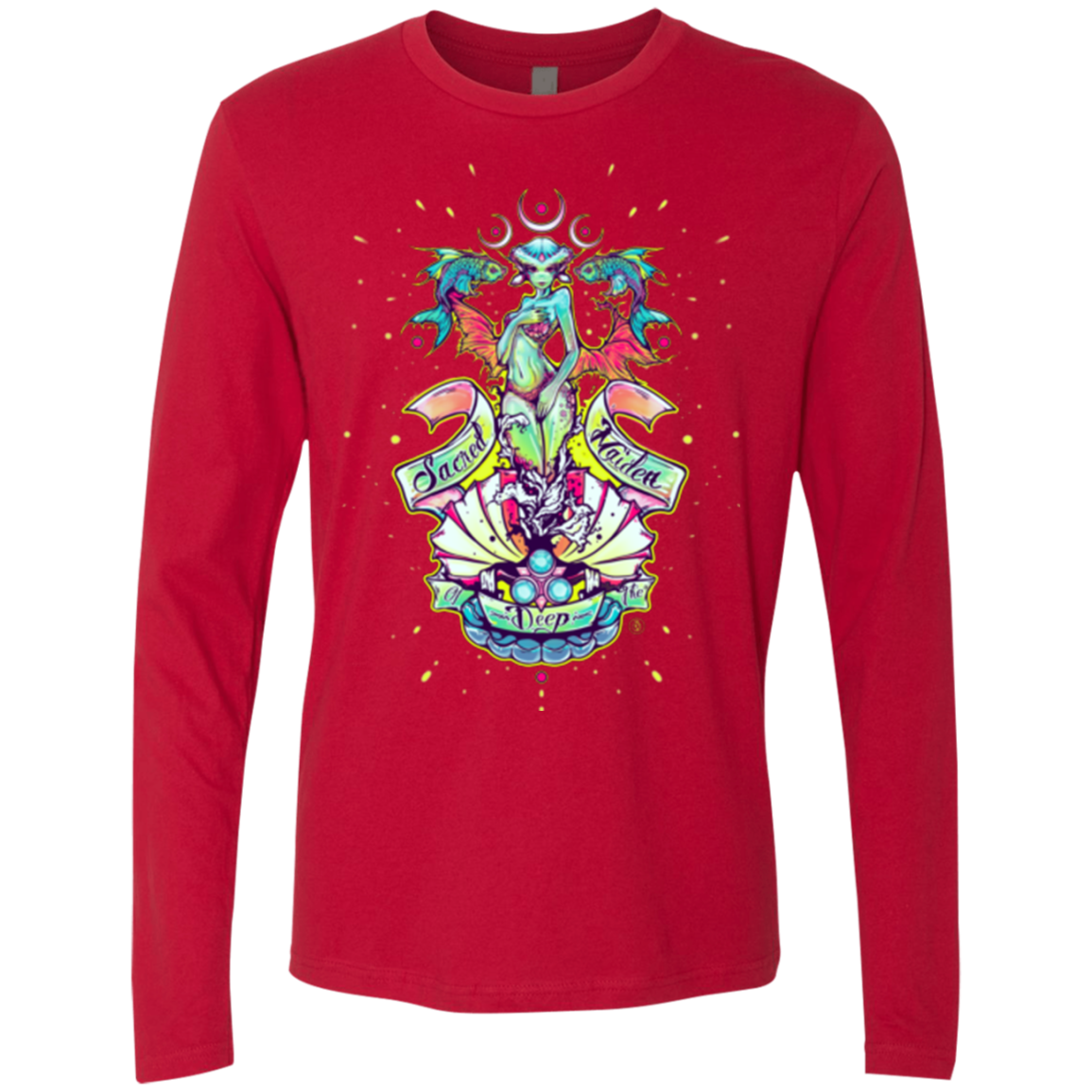 Sacred Maiden of the Deep Men's Premium Long Sleeve