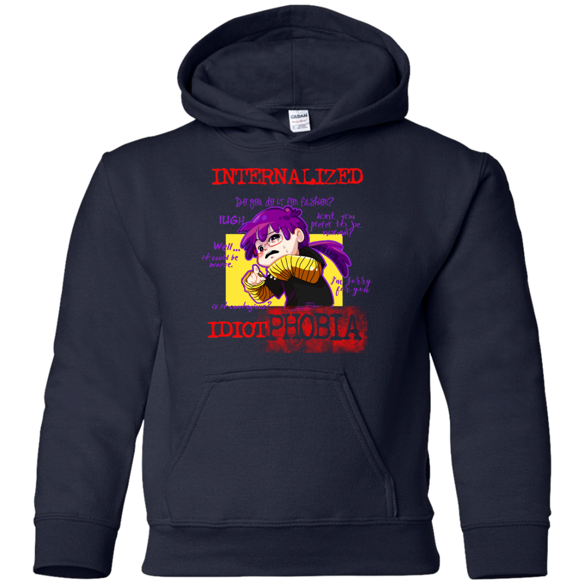 Idiot phobia Youth Hoodie