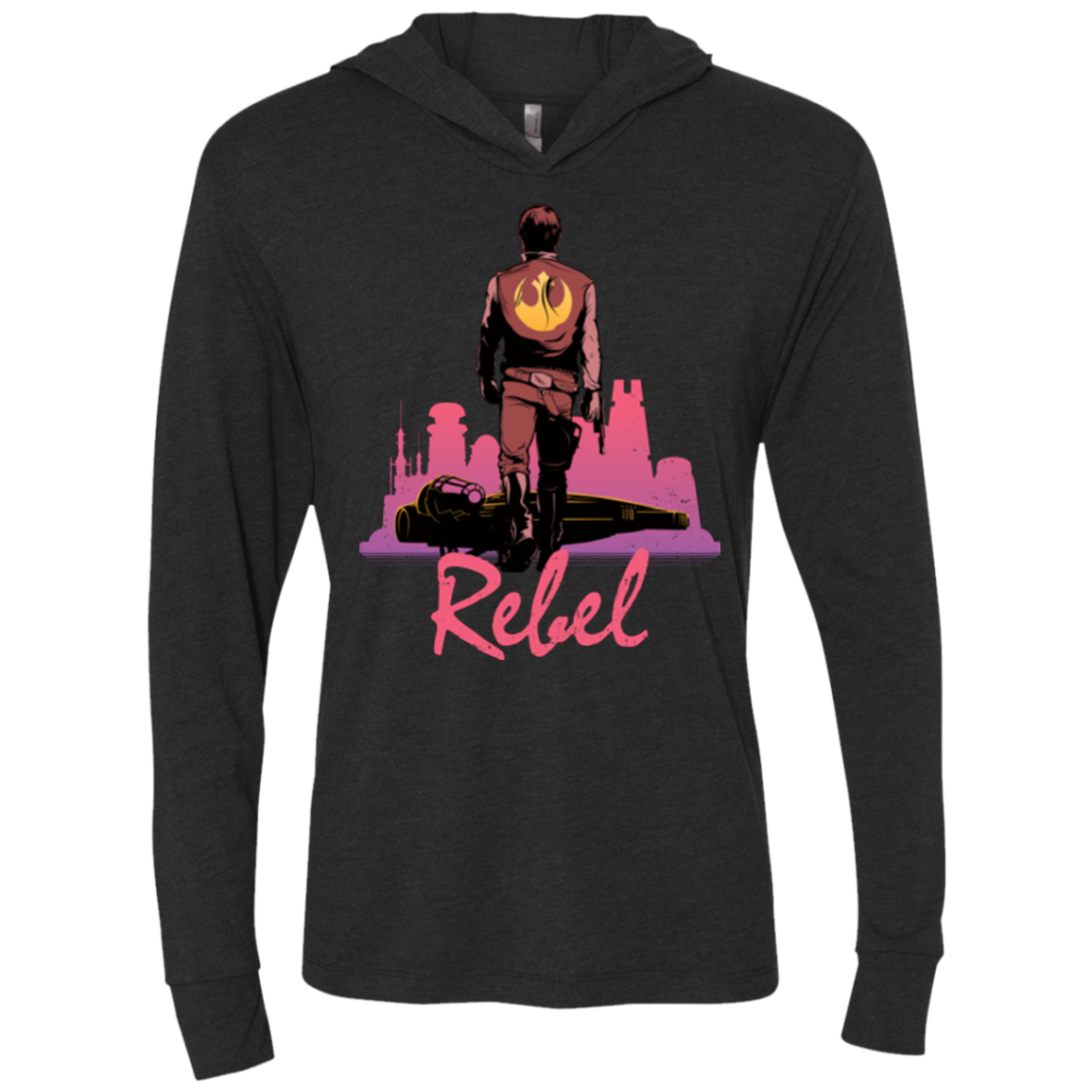 Rebel Triblend Long Sleeve Hoodie Tee