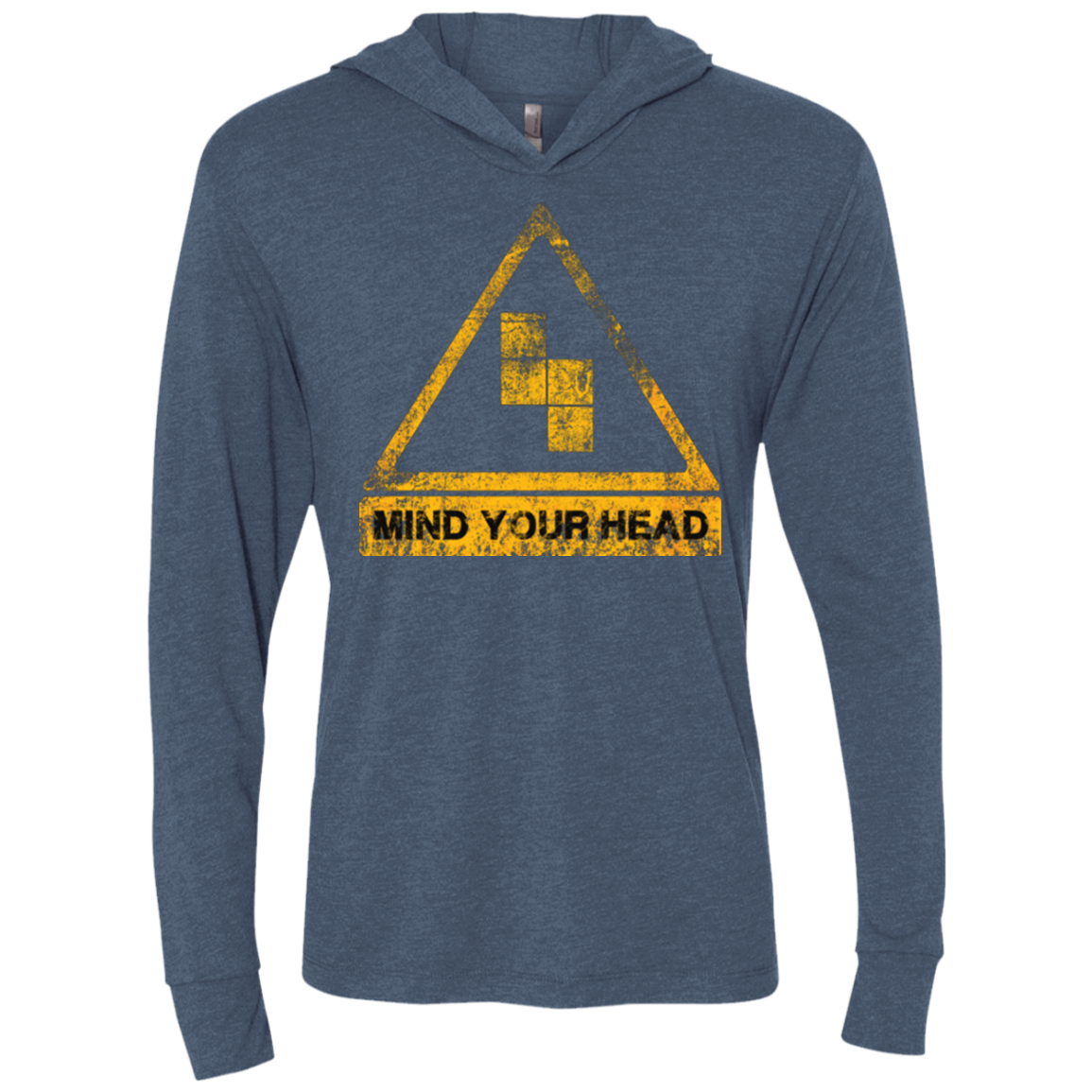 MIND YOUR HEAD Triblend Long Sleeve Hoodie Tee