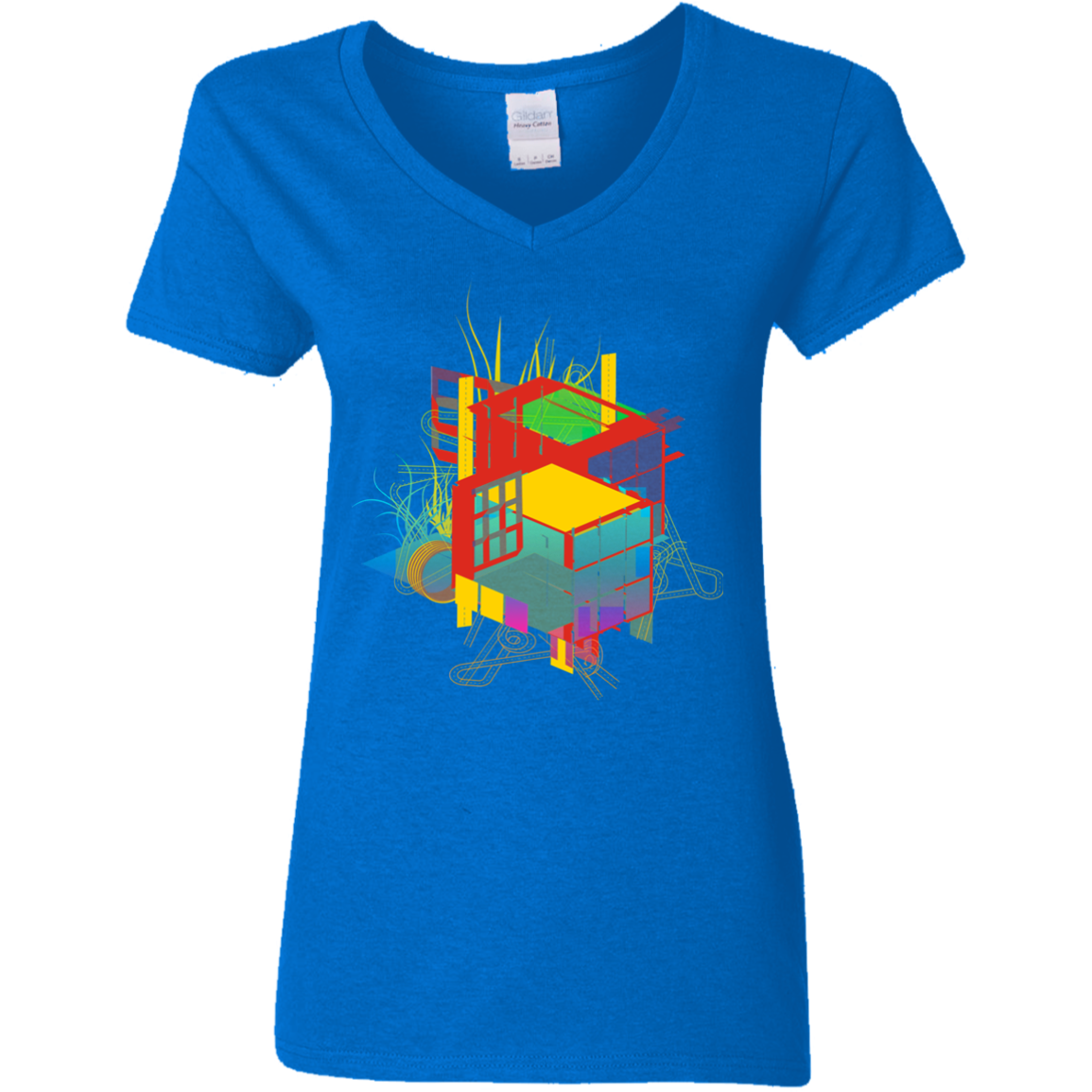 Rubik's Building Women's V-Neck T-Shirt