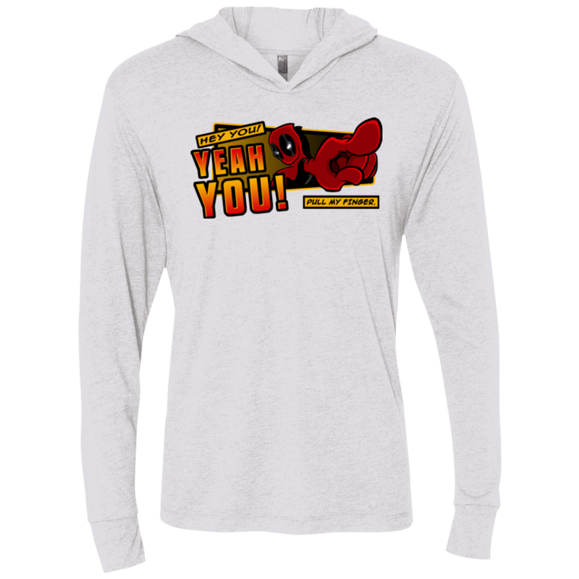 T-Shirts Heather White / X-Small Dead Pull Triblend Long Sleeve Hoodie Tee