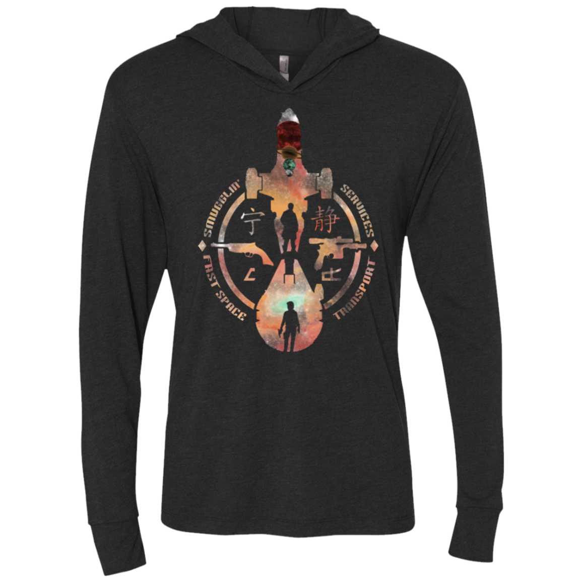 Smugglin Services Triblend Long Sleeve Hoodie Tee